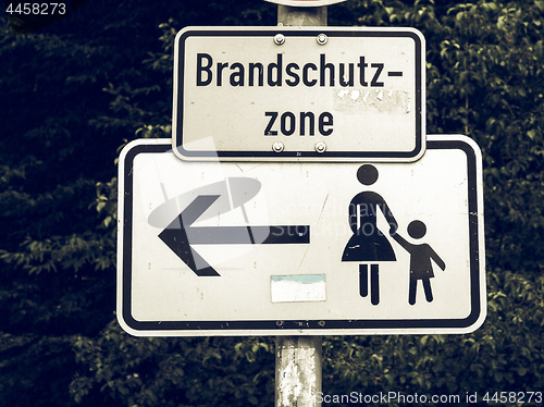 Image of Vintage looking Pedestrian area sign