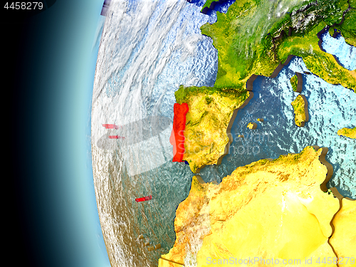 Image of Portugal on planet Earth from space