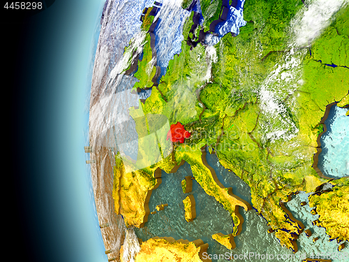 Image of Switzerland on planet Earth from space