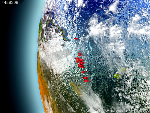 Image of Vanuatu on planet Earth from space