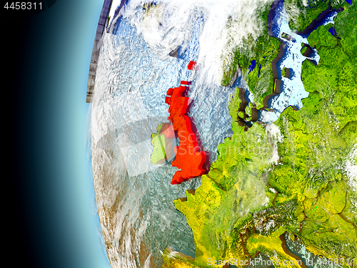 Image of United Kingdom on planet Earth from space