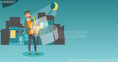 Image of Musician playing the saxophone vector illustration