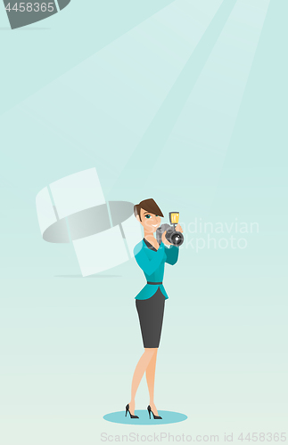 Image of Photographer taking photo vector illustration.