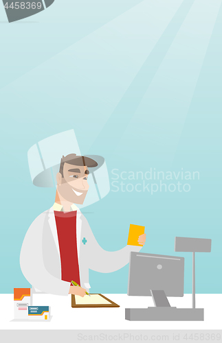 Image of Pharmacist writing a prescription.