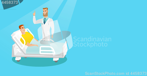 Image of Doctor visiting a patient vector illustration.