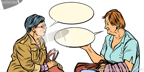 Image of two older ladies talking