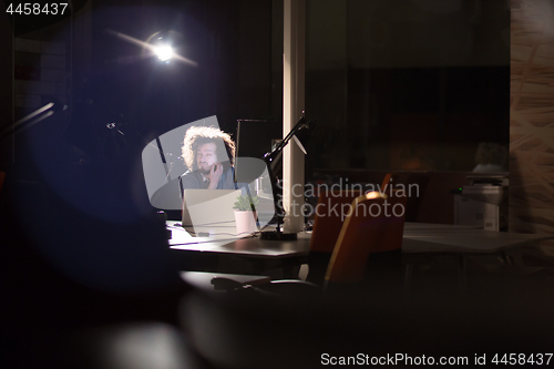 Image of businessman relaxing at the desk