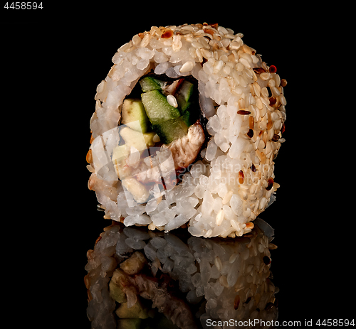 Image of Single sushi roll california rotated