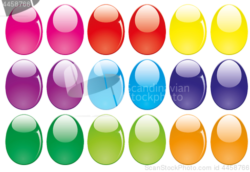 Image of Decorative easter eggs isolsted on white