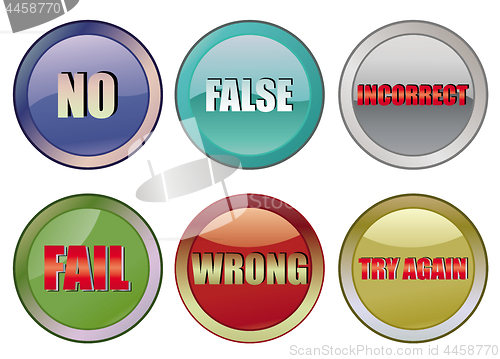 Image of Set of fail buttons