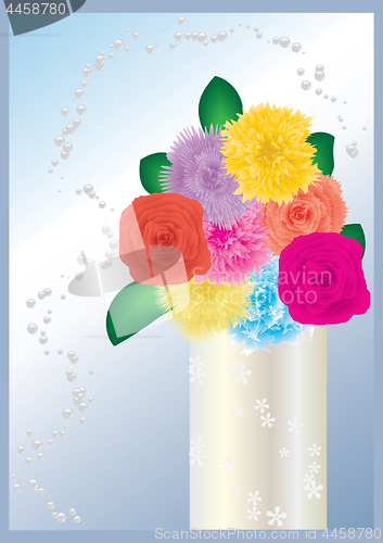 Image of Background with bunch of flowers in vase