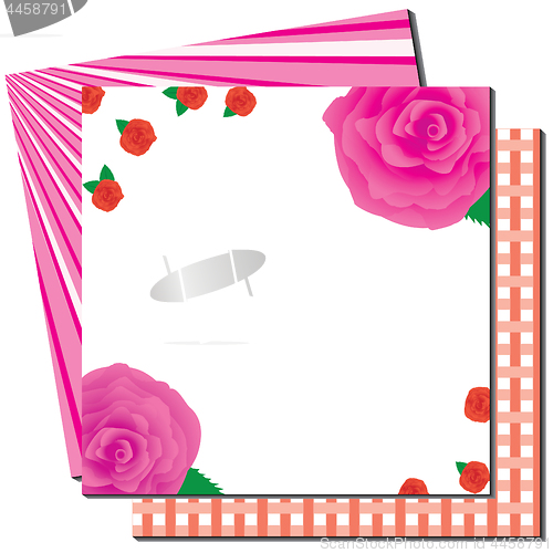 Image of Greetings card with roses and backgrounds