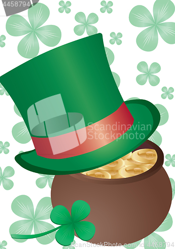 Image of background with Top Hat for St. Patrick`s day