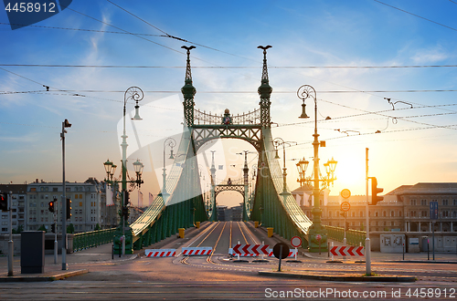 Image of Morning sun and bridge