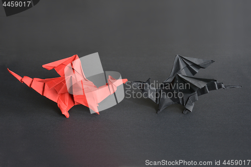 Image of Origami paper dragons