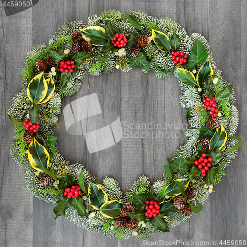 Image of Traditional Winter and Christmas Wreath