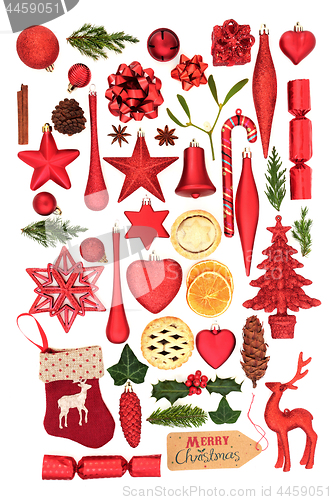 Image of Christmas Tree Decorations and Festive Symbols