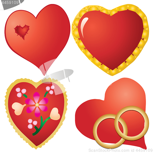 Image of Set of valentine`s hearts, part 10