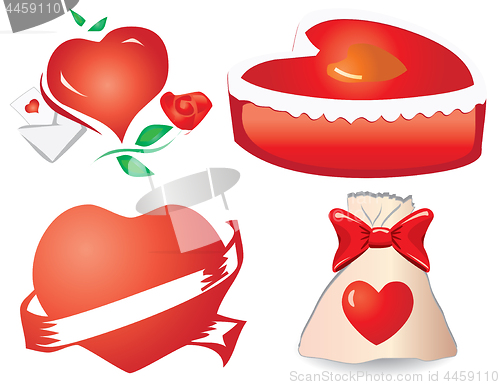 Image of Set of valentine`s hearts, part 11