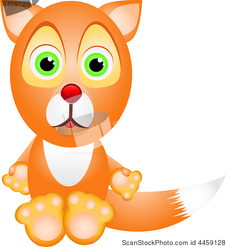 Image of Little cartoon sad fox