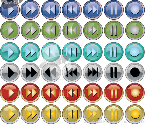 Image of     colored buttons for the music bar