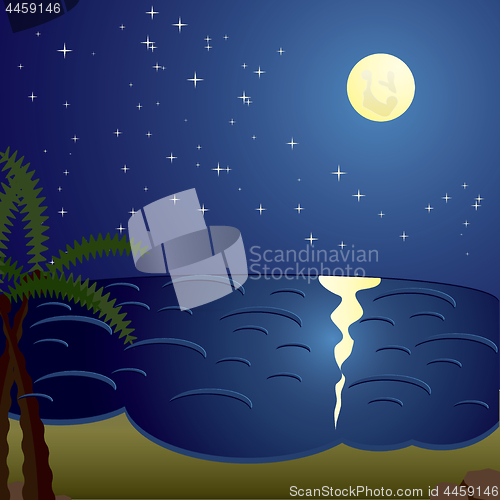 Image of Vacation cards, night at the sea