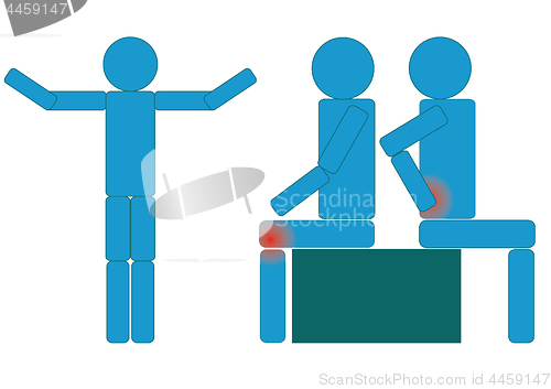 Image of Illness stick figure icon set isolated on a white background