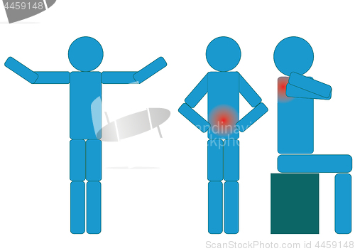 Image of Illness stick figure icon set isolated on a white background, part 2