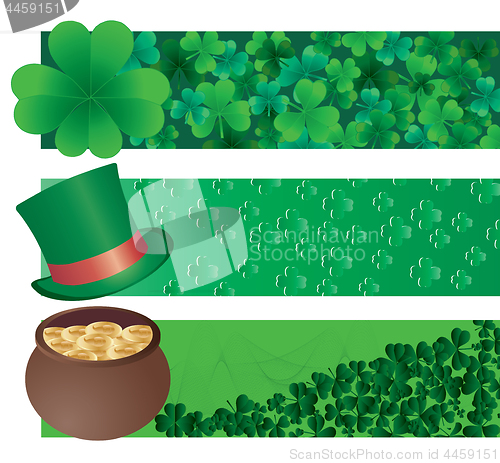 Image of Set of tree banners for St. Patrick`s day