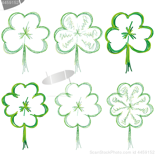 Image of Set of clovers for St. Patrick`s day