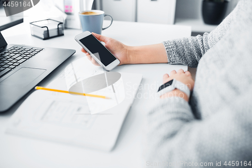 Image of web designer creating mobile user interface