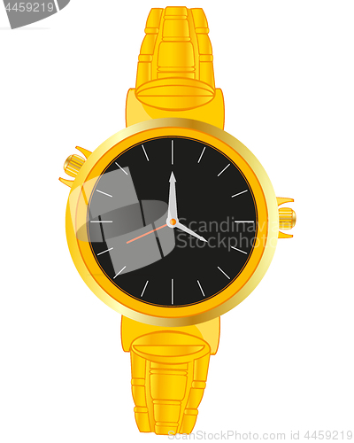 Image of The Watch with bracelet from gild.Vector illustration