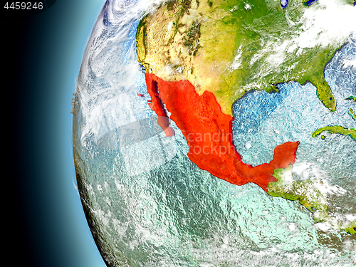 Image of Mexico on planet Earth from space