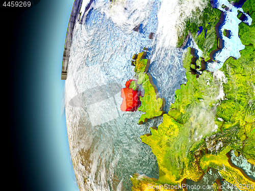 Image of Ireland on planet Earth from space