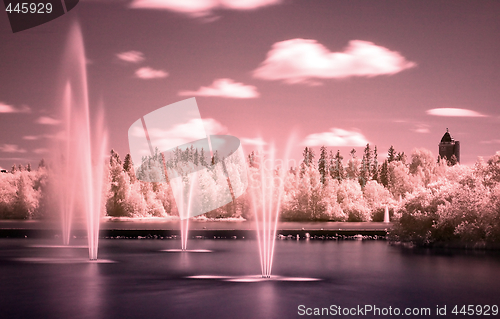 Image of Infrared city scape and park