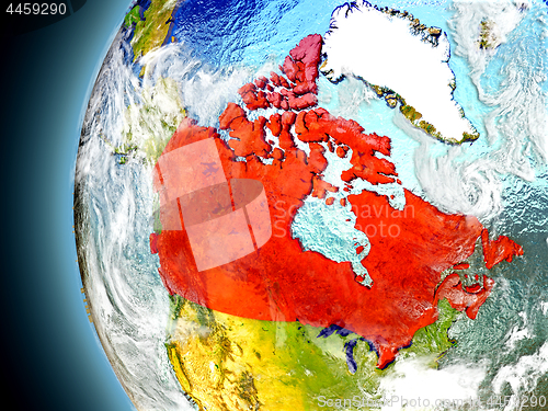 Image of Canada on planet Earth from space