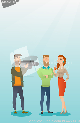 Image of TV interview vector illustration.