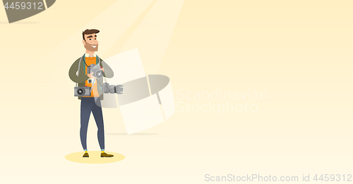 Image of Photographer taking a photo vector illustration.