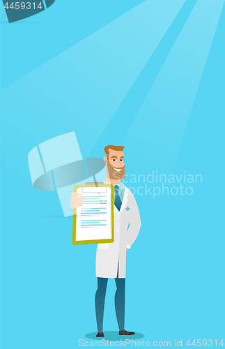 Image of Doctor with a clipboard vector illustration.