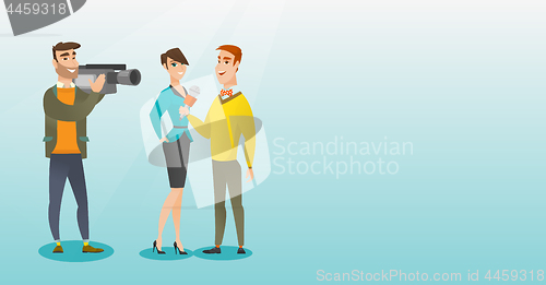 Image of TV interview vector illustration.