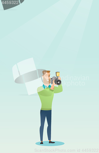 Image of Photographer taking a photo vector illustration.