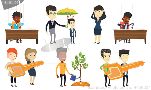 Image of Vector set of business characters.