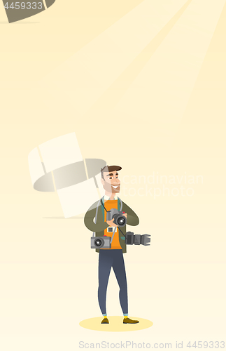 Image of Photographer taking a photo vector illustration.