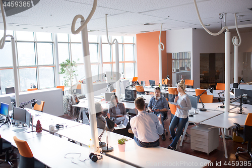 Image of Young Business Team At A Meeting at modern office building