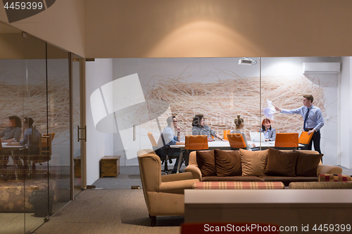 Image of Business Team At A Meeting at modern office building