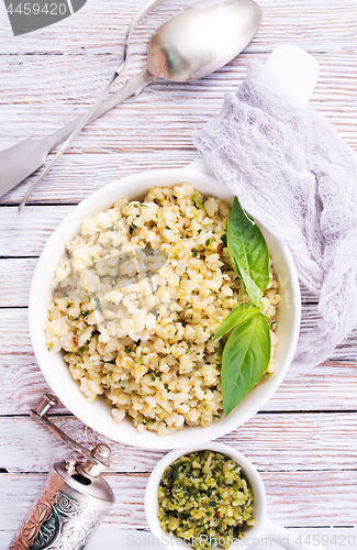 Image of bulgur with pesto