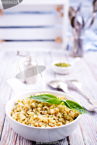 Image of bulgur with pesto