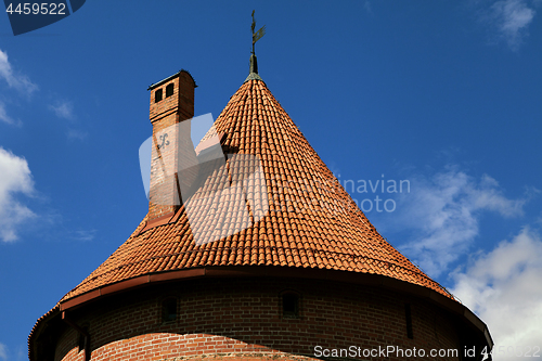 Image of Tower roof of the Trakai Castle near Vilnius