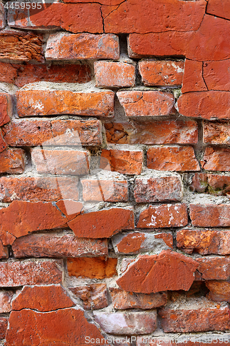 Image of Texture of old crumbling brick wall