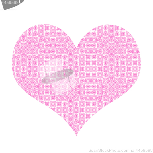 Image of Pink heart with abstract pattern